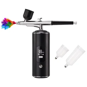 Electric Portable Metal Airbrush Kit 900mAh Battery for Household Painting/Crafting-Easy Clean Adjustable Size