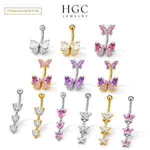 Elegant Butterfly Dangle Navel Piercing Cute Floating Belly Button Rings Unisex Classic Style Stainless Steel Wedding Gift