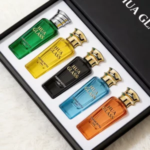 Elegant Empty Glass 50/75ml Thick Bottom Perfume Bottles Zamac Gold/Silver Cap Fragrance With OEM Service Box