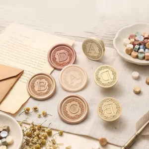 Elegant Floral 26 Alphabet Letters Wax Seal Brass Stamp Head Solid Brass Vintage Seal Head for Wedding Invitation Envelope
