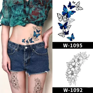 Elegant Floral Waterproof Tattoo Stickers for Women