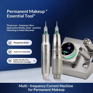 Embroidery Electric Multi-Frequency Current Meter Tattoo Machine 10 Needles for Semi-Permanent Eyebrow Lip Eyeliner