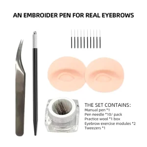 Embroidery Real Eyebrows Practice Kit for Eyebrow Transplant and Microblading Beginners
