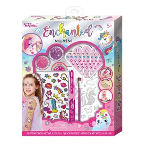 Enchanted Body Art Set Tattoo Sticker Glitter Set Makeup Brush Set Kids Toys
