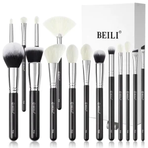Environment friendly Water based Handle Black Makeup Brush Set Microcrystalline Silk Foundation Contour Eye Brush Set Custom