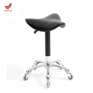 Ergonomic Saddle Stool 360 Swivel Adjustable Height Rolling Tattoo Barber Chair for Salon
