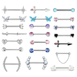 Eternal Metal ASTM F136 Titanium Internal Threaded & Threadless Nipple Ring Body Piercing