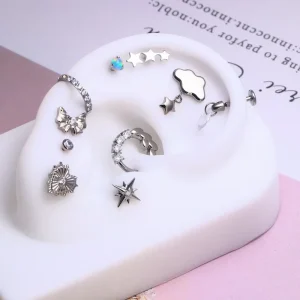 Eternal Metal Implant Grade Titanium Mixed Threaded Tops Piercing Jewelry