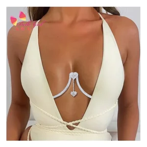 Europe and America Fashion Sexy Cross Pendiente Earring Rhinestone Heart Body Jewelry Fashion Jewelry Body Chain