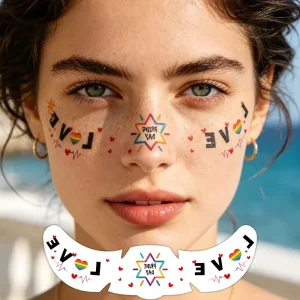 European American Freckle Tattoo Stickers Waterproof Long Lasting Red Facial Temporary Tattoos For Beauty Party Cosplay