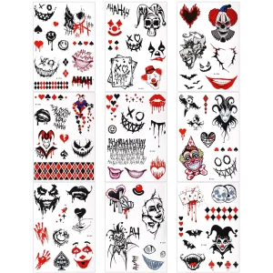 European American Halloween Ghost Face Tattoo Sticker