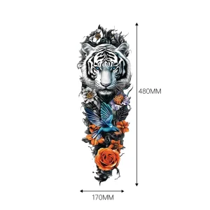 European American Style Simulation Full Arm Flower Tattoo Sticker Water Transfer Printed Waterproof Long-lasting