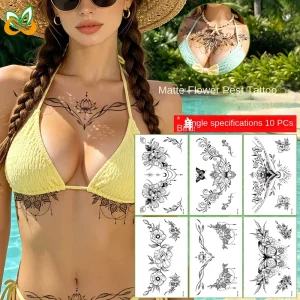 European American Style Tattoo Matte Body Art Stickers Stylish Beach Swimwear Accessories Temporary Tattoo Stickers Four Color