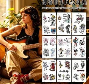 European and American Fashion Trends Street Style High-End Arm-Friendly Washable Heat Transfer Iron-On Temporary Tattoo Stickers