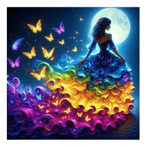 Ever Moment Customized Logo Diamond Painting Glowing Dress Princess Art Kit Mosaic Butterfly Embroidery ASF3044