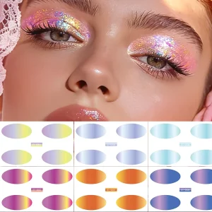 Eye Shadow Sticker Waterproof Eco Friendly Glitter Water Transfer Printed Eye Stickers Makeup Temporary Eyeshadow Tattoo Sticker