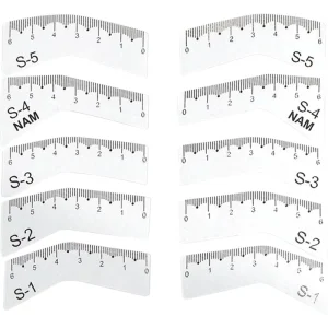 Eyebrow Design Ruler Microblading Mapping Tool with Curved Transparent Design for Symmetrical Brows Reusable Brow Shaping Kit