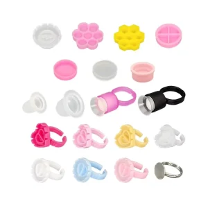 Eyebrow Lash Blooming Rings Adhesive Cup Tattoo Eyelash Glue Ring Ink Holder Extension Disposable Pigment Plastic