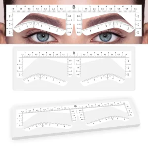 Eyebrow Mapping Ruler for Home Use Self-Adhesive Brow Measuring Tool for DIY Eyebrow Shaping Microblading and Makeup