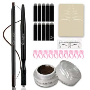 Eyebrow Microblading Kit 29pcs with Pigment Holder Pencil Practice Latex Tattoo Microblading Starter Pack Full Set