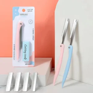 Eyebrow Razor Facial Razor Set with 5pcs Replaceable Sharp Blade Women’s Microblading Eyebrow Trimmer Makeup Tools A0883
