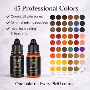 Eyebrow Tattoo Ink Organic 45 Color Set for Digital PMU Artists