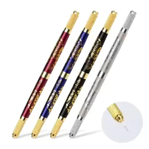 Eyebrow Tattoo Pen for Double Needle Blade Embroidery Two Heads Permanent Makeup Microblading Pen Eyebrow Tools