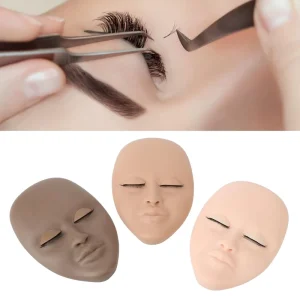 Eyelash Extension Training Kit Box for Beginners Laser Extension Human Model Head Practice Skin
