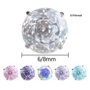 F136 Titanium Alloy Punk Style Millennium Rose Cut Natural Stone Earrings Lip Nail Nose Navel Puncture Jewelry Accessories
