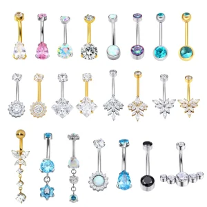 F136 Titanium G23 Belly Button Ring, Navel Piercing Jewelry