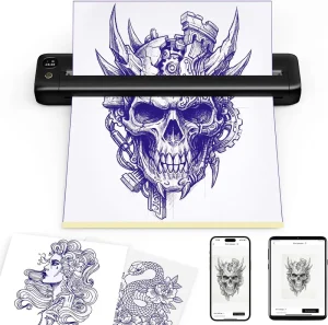 F81S Tattoo Stencil Printer Wireless Tattoo Machine Tattoo Supplies for Professional and Beginners Bluetooth/USB Connect
