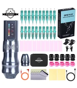 FK Professional Premium Complete Tattoo Kit 4mm Stroke Machine Gun Set for Artists Features Permanent