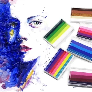 FX Professional Adult Glow in the Dark Body Paint Kit Water Based Rainbow Split Cake Face Painting for Children