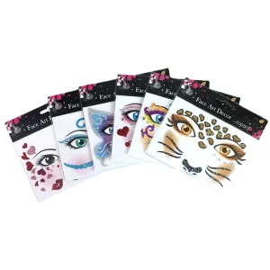 Face Art Decor Sticker Glitter Face Sticker Temporary Face Tattoo Festival Face Decal Leopard Print Face Sticker