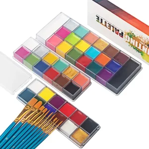 Face & Body Paint Halloween Body Art 12/20 Colors Painting Kit with Brushes Safe Ingredients for Kids and Adults