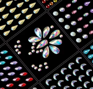 Face Gem Eye Body Jewels Stickers Costume Accessories Crystal Self Adhesive Rhinestone Bling Makeup Rave Party Mardi Gras Decor