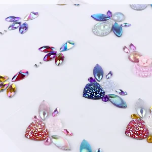 Face Gem Jewels Rave Colorful Crystal 3D Eye Body Temporary Tattoo Stickers Easy Apply Customizable for Festival Party