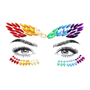 Face Gem Jewels Rave Colorful Crystal Gem Eye Face Body Jewel Crystal Rhinestone Stickers for Festival Party