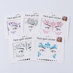 Face Gem Jewels Rave Face Crystal Gem Eye Face Body Jewel Crystal Rhinestone Stickers for Festival Party