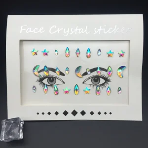 Face Gem Jewels Rave Face Crystal Gem Eye Face Body Jewel Crystal Rhinestone Stickers for Festival Party