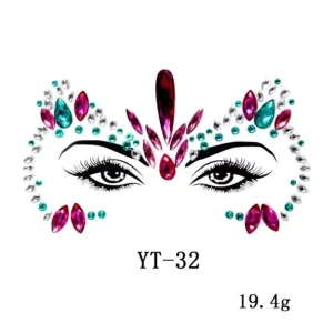 Face Gem Jewels Rave Face Crystal Gem Eye Face Body Jewel Crystal Rhinestone Stickers for Festival Party