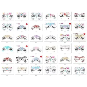 Face Gems Adhesive Glitter Jewel Tattoo Sticker Festival Gems Rave Party Body Make up