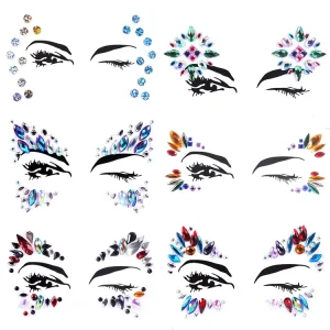 Face Gems Rhinestones Makeup Eyes Body Crystals Glitter Festival Sticker for Party