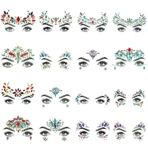 Face Jewels Rave Gem Glitter Bling Tattoo Bindi Crystal Body Rhinestone Eye Stickers for Festival Party