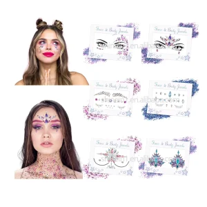 Face Jewels Tattoo Rhinestone Crystal Body Face Gems Sticker for Party Decoration