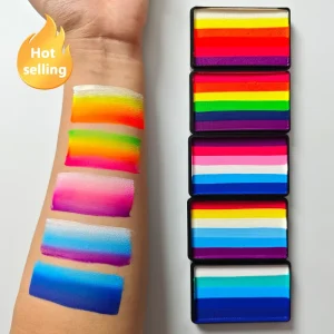 Face Paint Non Toxic UV Rainbow Split Cake Body Art Custom Logo Private Label Natural Plant CE Certified Water Based