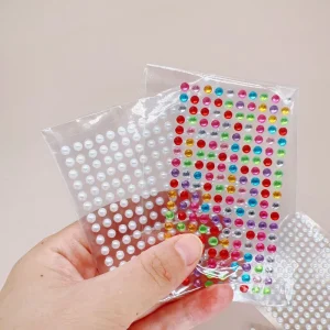 Face Painted Eye & Eyebrow Tattoo Sticker with Round Diamond Rhinestone Tears