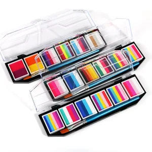 Face Paints Kit For Children Makeup Palette Halloween Body Washable Rainbow Strip Face Painting Set