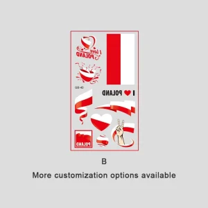 Face Tattoo Sticker Black White National Flag Waterproof for Soccer Rugby Fan