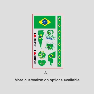 Face Tattoo Sticker Country Flag Body Art Fan Face Decal 2×2 Inch 10 Pack